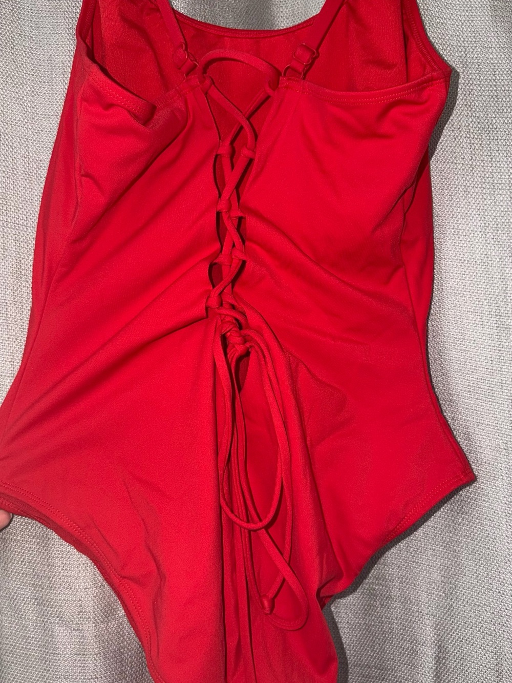 TA3 Red Strappy Swimsuit - Picture 2 of 5